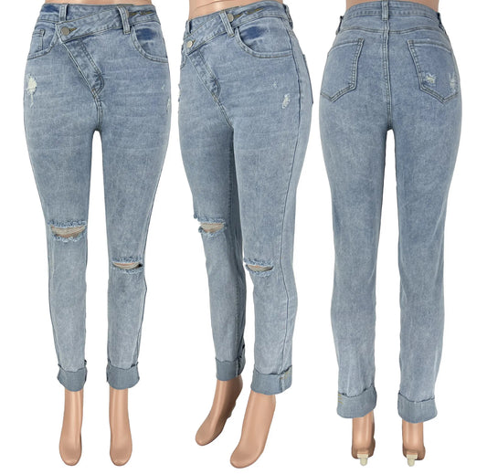 "AMANI" SIDE BUTTON JEANS