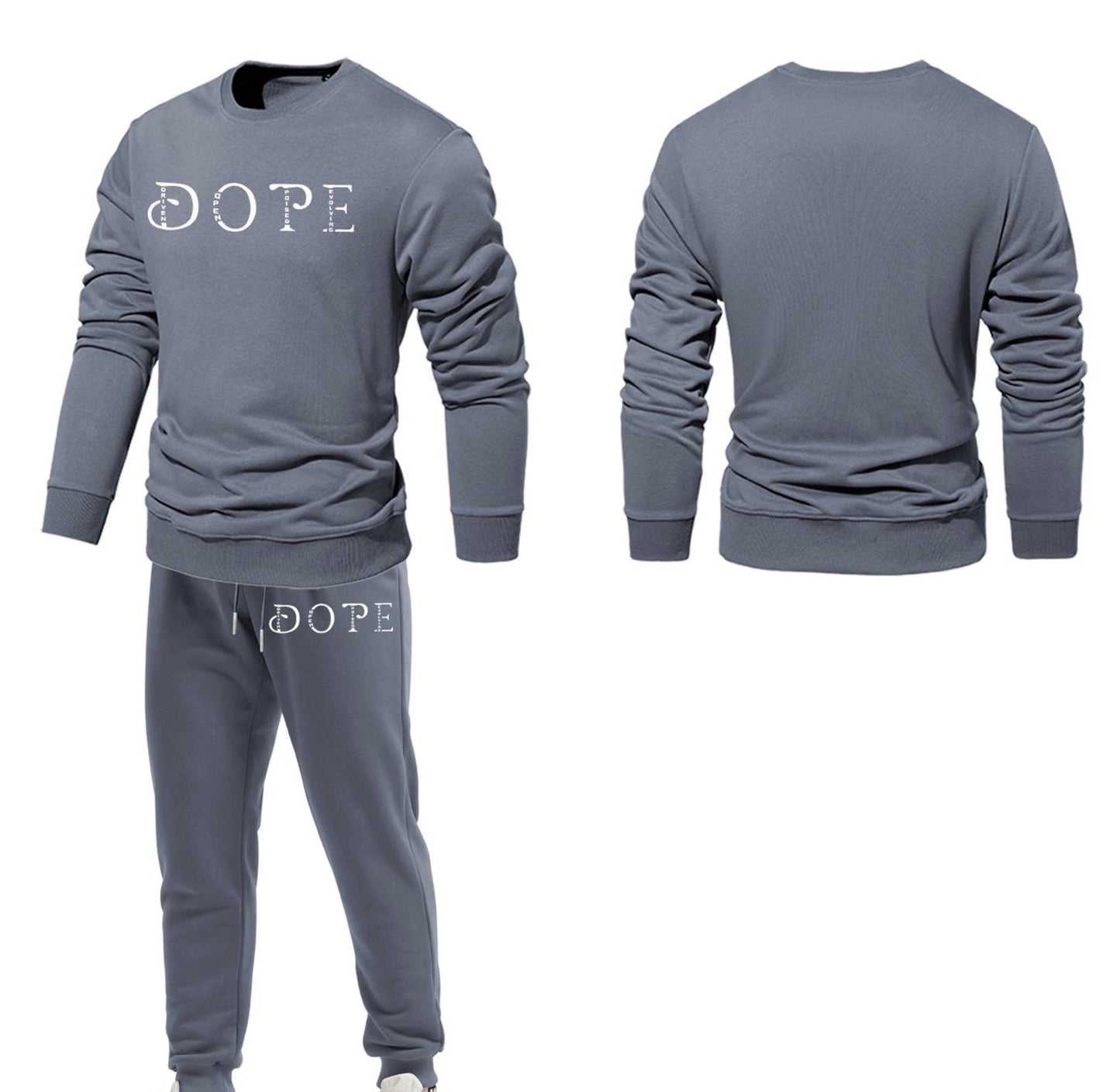 WHAT'S YOUR D.O.P.E? "DETERMINED" 2PC CREW-NECK SWEATSUIT